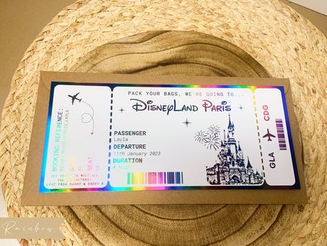 Olinda, Disneyland Ticket Surprise, Eurodisney Paris, Disney Ticket, Travel Invitation, Paris Invitations, Travel Ticket, Surprise Vacation, Disney Surprise