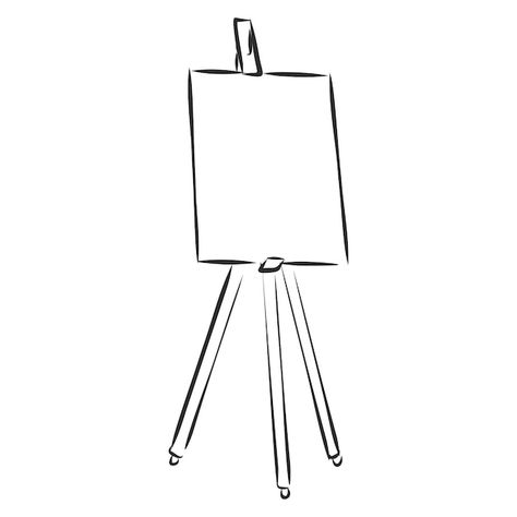 Vector easel with empty canvas doodle st... | Premium Vector #Freepik #vector #artboard #sketch-art #drawing #sketch-design Art Easel Drawing, Easel Tattoo, Easel Illustration, Easel Drawing, Empty Canvas, Canvas Drawing, Art Easel, Doodle Style, Vector Sketch