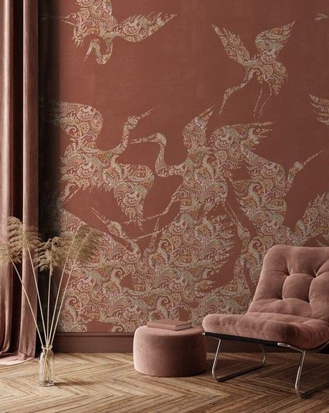 Wallpaper & Wall Décor | Maison Margot Crane Wallpaper, Terracotta Wallpaper, Terrazzo Wallpaper, Girls Bedroom Wallpaper, Wallpaper Walls Decor, Chinoiserie Wallpaper, Art Deco Wallpaper, How To Install Wallpaper, Suit Design