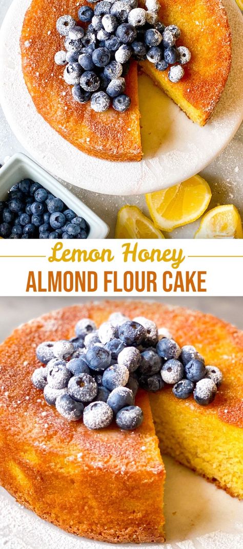 Lemon Almond Flour Cake, Almond Flour Cake, Almond Flour Desserts, Almond Flour Cakes, Aesthetic Health, Tattoo Health, Baking With Almond Flour, Lemon Honey, Healthy Cake Recipes