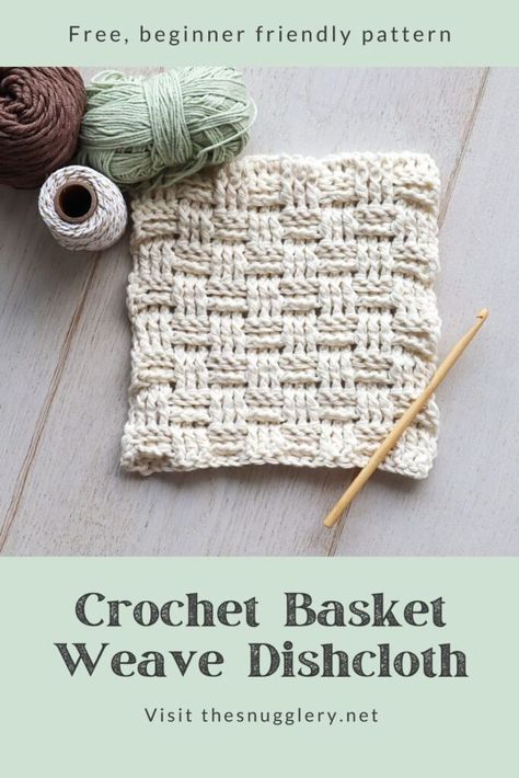 Crochet Stitches Basket Weave, Basket Weave Crochet Scarf, V Stitch Crochet Scarf Free Pattern, Post Stitch Crochet, Crochet Boho Blanket Free Pattern, Crochet Basket Weave Pattern, Cotton Yarn Crochet Patterns Free, Crochet Dishcloths Free Patterns, Weave Crochet Stitch