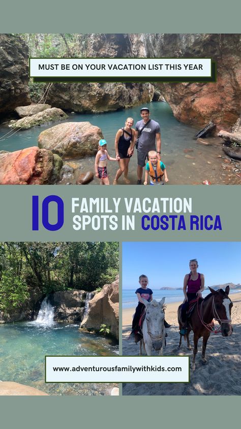 Is Costa Rica on your travel list for this year?!   If so, you must be wondering- what are the best vacation spots in Costa Rica? Great question!  I’ve done my research and travelled extensively in Costa Rica with my family (including two kiddos) so check out my new blog post to read all about the best family vacation spots in Costa Rica! Costa Rica, Costa Rica With Kids Family Travel, Costa Rica Family Vacation, Costa Rica With Kids, Adventurous Family, Best Family Vacation Spots, Family Vacation Spots, Best Vacation Spots, Best Family Vacations