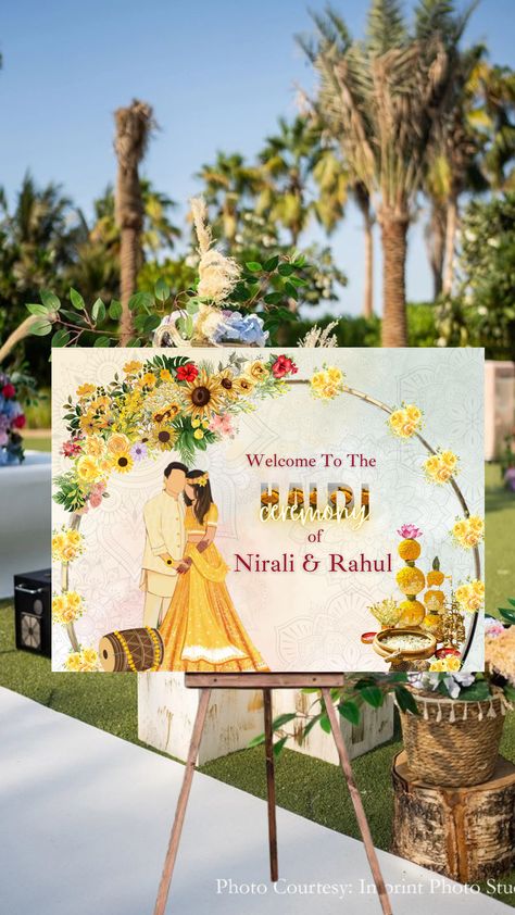 welcome board sign haldi ceremony Haldi Frame Ideas, Haldi Ceremony Standee, Haldi Welcome Board Design, Haldi Standee Design, Welcome Boards For Wedding, Haldi Welcome Board Template, Welcome To Haldi Board, Haldi Welcome Board Ideas, Haldi Banner Design