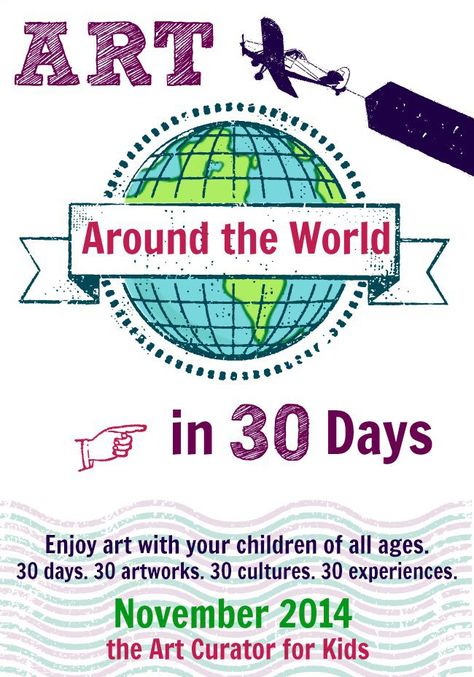 The Art Curator for Kids - Art Around the World in 30 Days - Experience Art with Your Kids Art Around The World, Art Lessons For Kids, Ecole Art, History For Kids, Art Curriculum, Homeschool Art, History Projects, Art Curator, Art Lessons Elementary