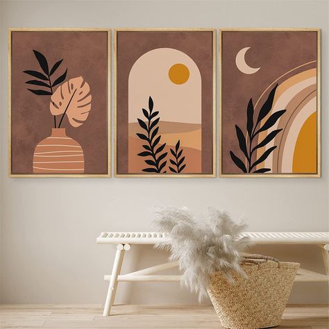 Family Painting Ideas Diy Canvas, Cafe Nails, Boho Canvas Art, Boho Art Painting, Boho Painting, Wall Canvas Painting, Mid Century Modern Home, Painting Idea, Canvas Painting Designs