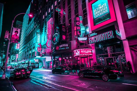 New York Glow: satisfying neon photography series of the Big Apple at night | Creative Boom Cute Wallpaper Backgrounds For Laptop Hd, Laptop Wallpaper Neon, City Lights Photography, City Lights Wallpaper, Neon Lights Photography, Icona Ios, Neon Photography, City Lights At Night, Neon City