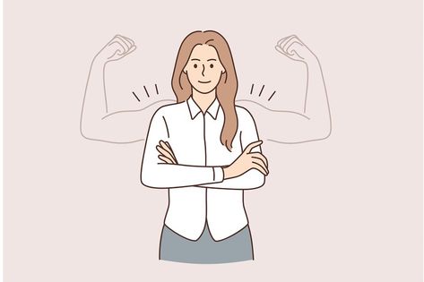 Super power of woman concept. Young smiling woman cartoon character standing with hands crossed and muscle strong biceps hands as shadow vector illustration Motion Photography, Hands Crossed, Kerja Tim, Art Competition Ideas, Bar Concept, Greek Goddess Art, Presentation Pictures, Woman Cartoon, Work Pictures