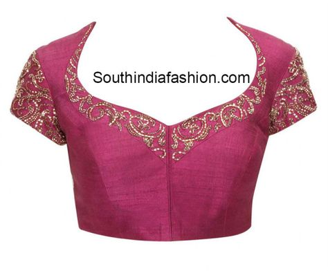 sweet_heart_neckline_blouse Blouse Design Images Front And Back, Standpatti Blouses, Front Necklines For Blouse, Front Pot Neck Blouse Designs, Sweet Heart Neckline Kurti, Blouse Front Neck Designs Latest, Blouse Front Designs, Front Blouse Designs Neckline, Sweet Heart Neckline Blouse