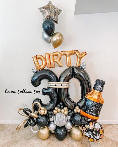 Mens Birthday Balloon Bouquet, 30 Birthday Balloon Bouquet, 30 Balloon Decorations, Men Balloon Bouquet, 30th Birthday Balloon Bouquet, 50 Balloon Bouquet, 30th Balloon Ideas, Thirty Birthday Ideas For Men, 30 Birthday Balloon Ideas