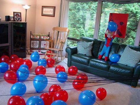 Spiderman Birthday Party Food, Spiderman Decorations, Spiderman Theme, Avenger Birthday Party, Spiderman Birthday Party, Birthday Activities, Spiderman Party, Mens Birthday Party, Avengers Birthday