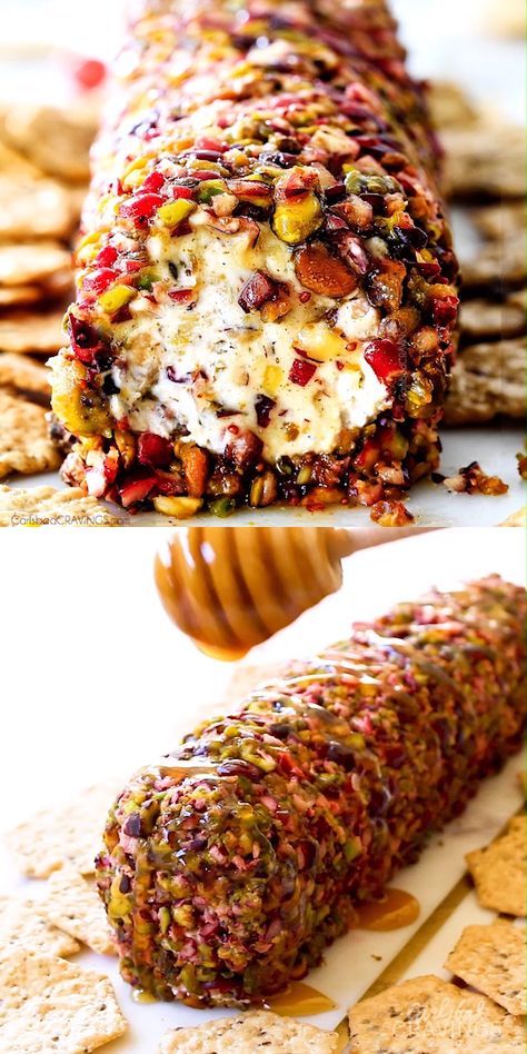 Cranberry Pistachio Cream Cheese Log, Cranberry Ideas For Thanksgiving, Cranberry Pistachio Cheese Log Recipe, Pistachio Goat Cheese Log, Easy Delish Appetizers, Cranberry And Goat Cheese Appetizer, Cheese Board For Thanksgiving, Soft Thanksgiving Foods, Thanksgiving Appetizers Easy Dips