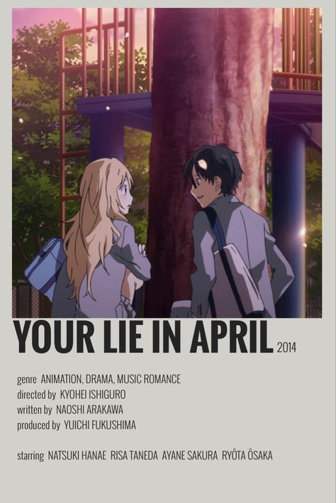 Shojo Anime, Anime Suggestions, Film Anime, Film Posters Minimalist, Poster Anime, Your Lie In April, Animes To Watch, Good Anime To Watch, Anime Printables