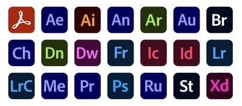 Adobe Creative Cloud Apps Icons Set Presentation Boards, Adobe Cloud Creative, Adobe Icon, Photoshop App, Adobe Apps, Illustration Software, Adobe Audition, Adobe Software, Photoshop Express