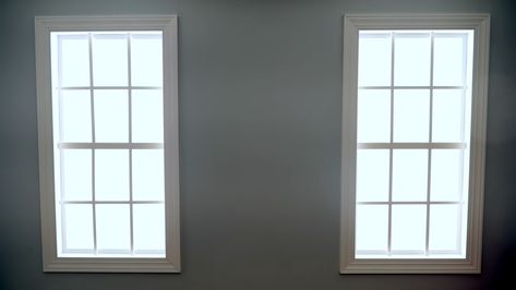 Light Up Your Man Cave With These Fake Windows Faux Window Light Basement, Fake Window Light Basements, Basement Fake Windows, Fake Window With Light, Fake Windows Ideas, Faux Basement Window, Fake Window Ideas Illusions, Faux Windows Basement, Faux Window Ideas