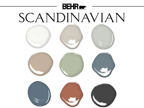 Behr Scandinavian Paint Palette Scandinavian Style Whole - Etsy Color Palette Scandinavian, Home Wall Color, Behr Color Palettes, Scandinavian Paint Colors, Scandinavian Colour Palette, House Paint Palette, Scandinavian Color Palette, Scandinavian Concept, Scandinavian Colors