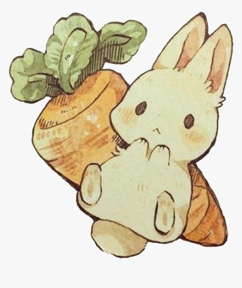 Anime Profile Picture Cute, Aesthetic Bunny Pfp, Carrot Clipart, Bunny Pfp, Anime Rabbit, Bunny With Carrot, Pfp Aesthetic, Png Download, Cute Bunny