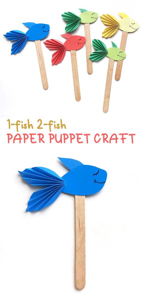 Fish Crafts Preschool, Project For Preschoolers, Fish Paper Craft, 1st Grade Crafts, Paper Flower Easy, Fish Activities, Paper Flower Making, Paper Fish, Diy Paper Flowers