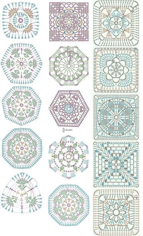 Hexagon Crochet Pattern, Bandeau Au Crochet, Motif Kait, Virkning Diagram, Confection Au Crochet, Crochet Geek, Crochet Motif Patterns, Crochet Hexagon, Crochet Blocks