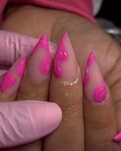 ♥ Nail Tech ♥ on Instagram: "Last slide is inspo 🎤🎀💞| inspo: @nailsbykayd" Matte Pink Nails, Pink Nail Art Designs, Stilleto Nails, Dope Nail Designs, Pink Nail Art, Stiletto Nails Designs, Nail Candy, Unique Acrylic Nails, Short Acrylic Nails Designs