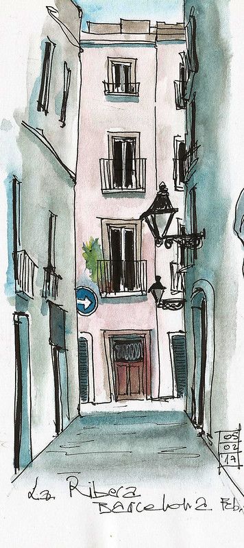 Peisaj Urban, Desen Realist, Watercolor Architecture, Architecture Drawing Art, Watercolour Inspiration, Seni Cat Air, Lukisan Cat Air, Pen And Watercolor, Urban Sketching