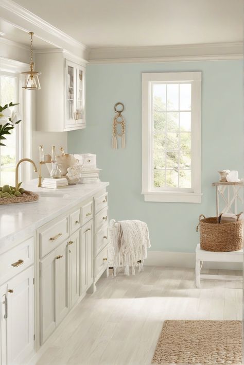 Sea Salt Charm, Paint Color Magic, Unveiled Bathroom Blue Colors, Master Bath Ideas Paint, Bathroom Remodel Beach House, Farrow And Ball Salt Paint, Sea Salt Green Bathroom, Sw Rainwashed Bathroom, Tiny Bathroom Paint Colors, Sherwin Williams Seafoam Green, Sherwin Williams Tidewater Bathroom