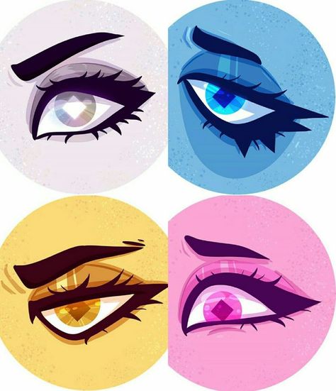 Pink Blue Yellow And White Diamond Steven Universe, Pink Steven Universe Fanart, Steven Universe Diamond Fanart, Yellow Diamond Drawing, Steven Universe Fanart Blue Diamond, Steven Universe Eyes Reference, Steven Universe Yellow Diamond Fanart, Steven Universe Drawing Ideas, Blue And Pink Diamond Steven Universe