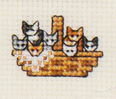 kittenbasket Cross Stitch Corner, Tiny Cross Stitch, Cat Cross Stitch Pattern, Cross Stitch Love, Cross Stitch Finishing, Mini Cross Stitch, Cat Cross Stitch, Crochet Cross, Cross Stitch Animals