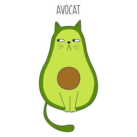 Cat Avocado, Tattoo Gato, Cartoon Avocado, Cat Tatto, Avocado Art, Vegetable Cartoon, Tatoo Designs, Food Cartoon, Cute Avocado