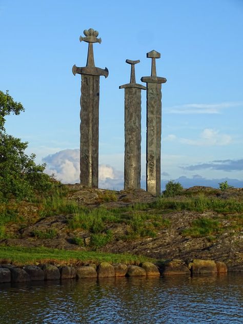 Monument to Viking Peace, Stavanger (Norway) Stavanger Norway Photography, Stavanger Swords, Viking Landscape, Norway Stavanger, Norway Photography, Norway Landscape, Stavanger Norway, Viking Village, Adventure Landscape
