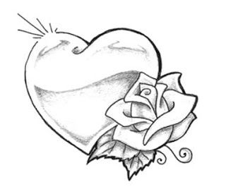 I'm liking the heart and rose. It would be nicer with a butterfly. Hur Man Ritar Blommor, Rose Drawing Tattoo, Kunst Tattoos, Herz Tattoo, Tattoo Zeichnungen, Heart Tattoo Designs, Hearts And Roses, Rose Drawing, Rose Tattoo Design