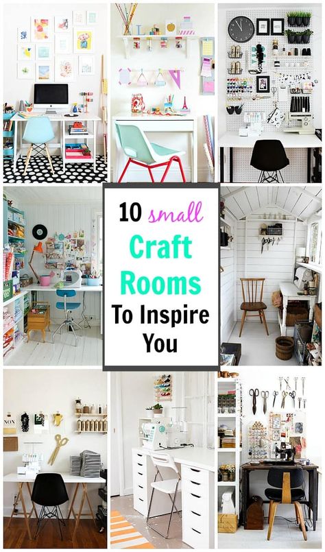 Looking for some inspiration to create your own little crafting nook? These small craft rooms offer up plenty of ideas on creating a space that is both stylish yet functional - even in the tiniest of spaces! Storage Corner, Cheap Diy Crafts, Small Craft Rooms, Coin Couture, Dream Craft Room, Craft Room Design, Diy Craft Room, Ideas Craft, Office Crafts