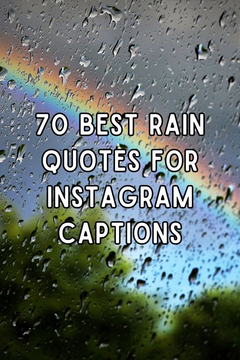 Are you looking for some creative rain quotes to spice up your Instagram captions? Look no further! Rainy days can often be seen as gloomy and sad, but they also bring a certain sense of coziness and calmness. Whether you love the rain or hate it, these quotes will definitely make your rainy day posts stand out on social media. Raining Quotes Aesthetic, Positive Quotes About Rain, Gloomy Day Captions Instagram, Monday Morning Captions Instagram, Playing In The Rain Quotes, Rainy Day Post Instagram, Summer Rain Quotes, Wind Captions For Instagram, Rain Emoji Combinations
