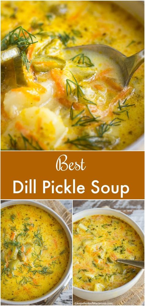 Dill Pickle Soup Recipe, Pickle Soup Recipe, Dill Pickle Soup, Pickle Soup, Dill Recipes, Simple Pantry, Soup And Stew, Easy Soups, Dill Pickle