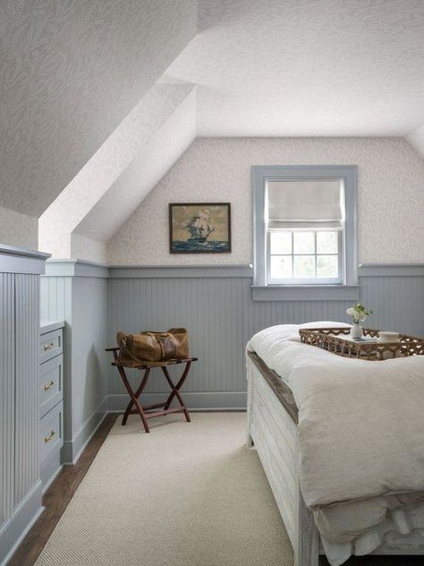 Cape Cod Reno — truth & co. Beachy Attic Bedroom, Cape Ceiling Bedroom Ideas, Dormer Paint Ideas Interior, Cape Cod Bedroom Decor, Cape Cod Home Aesthetic, Cape Cod Dormer Bedroom, Small Cottage Interior Design, Cape Cod Color Palette, Cape Style Home Interior