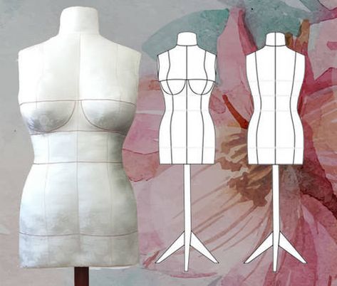 DIY Dress Form PDF Sewing Pattern, Sizes 2,4,6,8,10,12,14 (Bra Cups A,B,C,D,DD/E). Plus Complete Step-by-Step Sewing Photo-Guide. at Makerist Sew Ins, Molde, Couture, Sewing Photo, Diy Dress Form, Introduction Video, Plus Size Summer Fashion, Sewing Instructions, Dress Forms