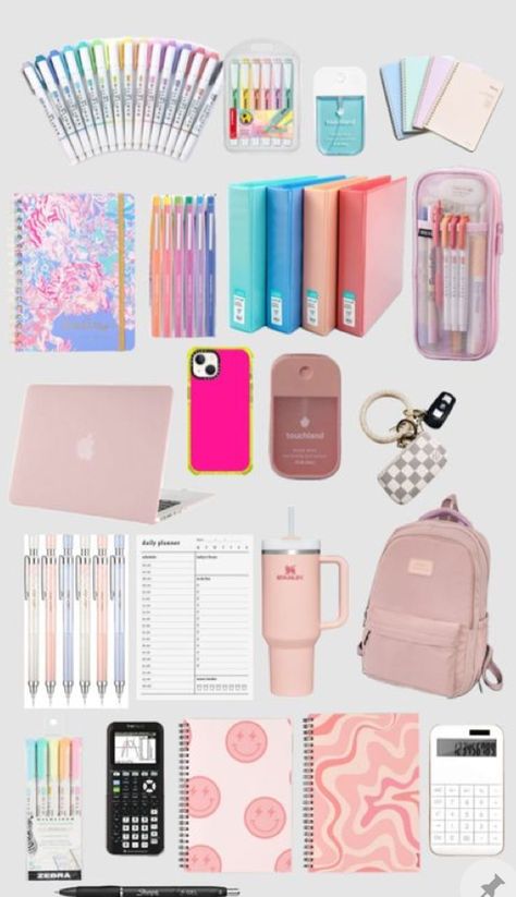 Preppy Back To School Supplies, Preppy Back To School, Middle School Essentials, School Emergency Kit, School Wishlist, School Backpack Essentials, Preppy School Supplies, Pretty School Supplies, Middle School Survival