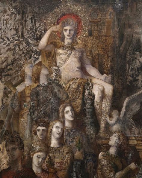 Musée National Gustave Moreau on Instagram: “Détail de l’œuvre « Les Muses quittent Apollon, leur père, pour aller éclairer le monde » ( H 2.92m ; L 1.52m ). L’œuvre majeure consacrée…” History, Amour Tattoo, Musée Gustave Moreau, Gustave Moreau, Art Themes, Draw Drawing, Les Oeuvres, Muse, Drawings