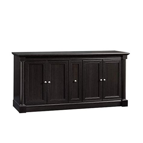 Preview this Sauder Palladia Entertainment Credenza from Amazon!  It can hold TV's up to 70".  That Wind Oak finish will be perfect for a modern theme or dark theme.  CLICK to see more pictures and read the awesome reviews on Amazon now!  #ad Media Room Furniture, Entertainment Credenza, Wood Credenza, Home Entertainment Centers, Big Tv, 5 Shelf Bookcase, Play Video Games, Dark Theme, Tv Furniture