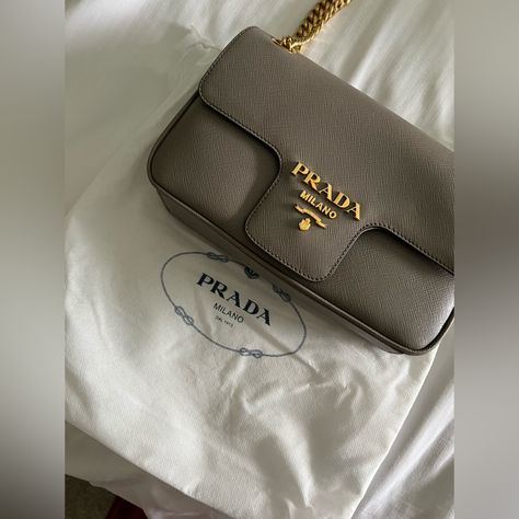 Prada Saffiano Bag With Gold Chain! Can Be Made A Shoulder Bag And Cross Body. I Have The Original Receipt And Dust Bag. It’s Brand New And I Purchased It In London. Ask Me Any Questions! I Purchased From The Outlet And This Bag Right Now Retails For 4000$ + Taxes Prada Saffiano Bag, Prada Bag Saffiano, Bags Prada, Prada Saffiano, Prada Bags, Gold Chain, Gold Chains, Cross Body, In London