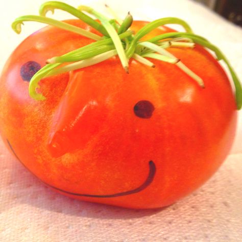 A tomato with a "nose" from our garden. Caleb finished his face. Cherry Tomatoes Aesthetic, Tomato Aesthetic, Dunce Cap, Food Reference, Tomato Farming, Crazy Stuff, Tomato Garden, Aesthetic Stuff, Cherry Tomatoes