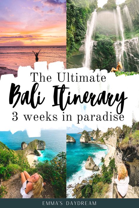 Whether you're on a Bali Honeymoon or backpacking Southeast Asia, 3 weeks is the perfect time to spend in Bali. This 3 week Bali itinerary will take you through Uluwatu, Canggu, Munduk, Ubud, the Gili Islands, and more! | Island life aesthetic | two weeks in Bali | Best things to do in Bali | Bucket list locations in Bali | Where to stay in Bali | Must See Places in Bali Bali Itinerary 3 Days, Lovina Bali, Bali Itinerary, Rice Paddies, Travel Bali, Voyage Bali, Bali Honeymoon, Asian Travel, Bali Lombok