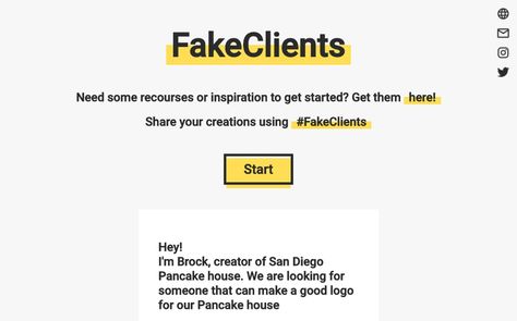 FakeClients - Product Hunt Graphic Design Clients, Design Brief, Create Logo, Learning Graphic Design, Graphic Design Lessons, Graphic Design Fun, Graphic Design Tips, Graphic Design Projects, Graphic Design Tutorials