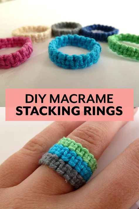 Crochet Ring Patterns, Diy Rings Tutorial, Crochet Project Free, Macrame Jewelry Tutorial, Macrame Rings, Macrame Bracelet Patterns, Crochet Rings, Macrame Knots Pattern, Crochet Keychain Pattern