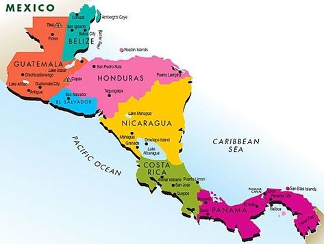 Geography is History: Locate the Countries of Central America — Teaching Central America Quepos, Managua, Central America Map, South America Map, Maps For Kids, America Map, World Geography, Central American, Santa Lucia