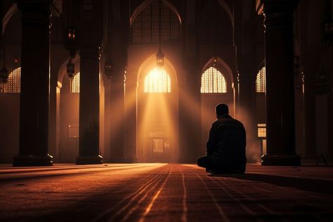 Muslim man praying adult contemplation | premium image by rawpixel.com Muslim Man Praying, Muslim Praying, Mosque Silhouette, Man Praying, Muslim Man, Muslim Pray, Muslim Men, Muslim Prayer, Man Men