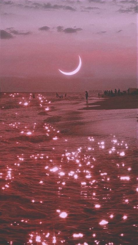 Pink Laguna beach bling bling Moon sunset Kawaii, Tumblr, Pink Moon Wallpaper, Terrence Loves You, Moon And Stars Wallpaper, Vintage Cartoons, Moon Icon, Christmas Aesthetic Wallpaper, Bling Wallpaper