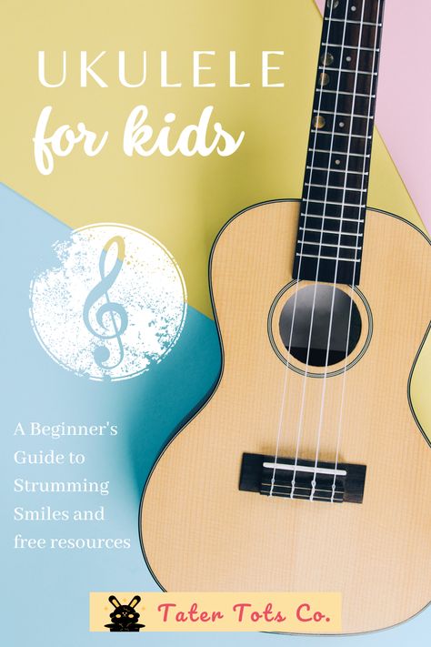 Discover the joy of music with your little ones with our beginner’s guide to teaching ukulele to kids. With free printable music sheets and easy-to-learn songs, you and your child can explore the benefits of musical exploration together. #ukulele #kidsmusic #musiclessons Teaching Ukulele, Ukulele Kids, Painted Ukulele, Learning Ukulele, Church Songs, Tater Tots, Music Sheets, Music For Kids, Kids Songs