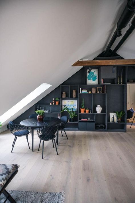 Loft Conversion Office Ideas, Loft Home Office, Loft Shelf, Attic Office, Loft Inspiration, Garage Loft, Loft Office, Attic Loft, Attic Conversion