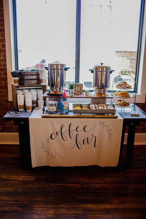 organic-industrial-louisiana-wedding-at-aubrey-hall-21                                                                                                                                                                                 More Rustic Wedding Decorations, Reception Food Station, Wedding Reception Food Stations, Coffee Bar Party, Coffee And Hot Chocolate, Coffee Bar Wedding, Wedding Food Stations, Hot Chocolate Bar, Louisiana Wedding