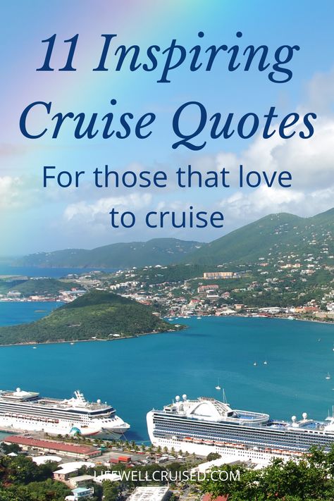 If you love cruising, you'll love these cruise quotes that will make you feel inspired to travel and have adventures! These are some cruise favorites that make us dream about the ocean and sea and cruise life of course! Included are gorgeous photos of cruises and dream destinations. #cruisequotes #travelquotes #adventurequotes #cruise #cruisetravel #inspirationalquotes #oceanquotes Family Cruise Quotes, Happy Cruising Wishes, Cruise Life Quotes, Cruise Quotes Memories, Cruise Sayings Quotes, Cruise Vacation Quotes, Cruising Quotes, Cruise Photo Ideas, Family Reunion Cruise